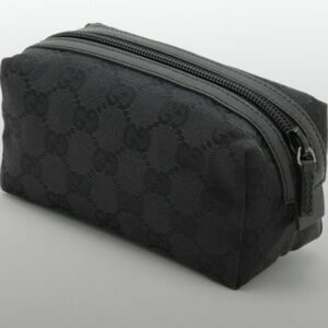 Gucci GG Black Canvas Cosmetic/Accessory Pouch - Excellent Condition!